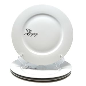 NWT 4 pc 10.5 in Elegant White Porcelain Dinner Plates